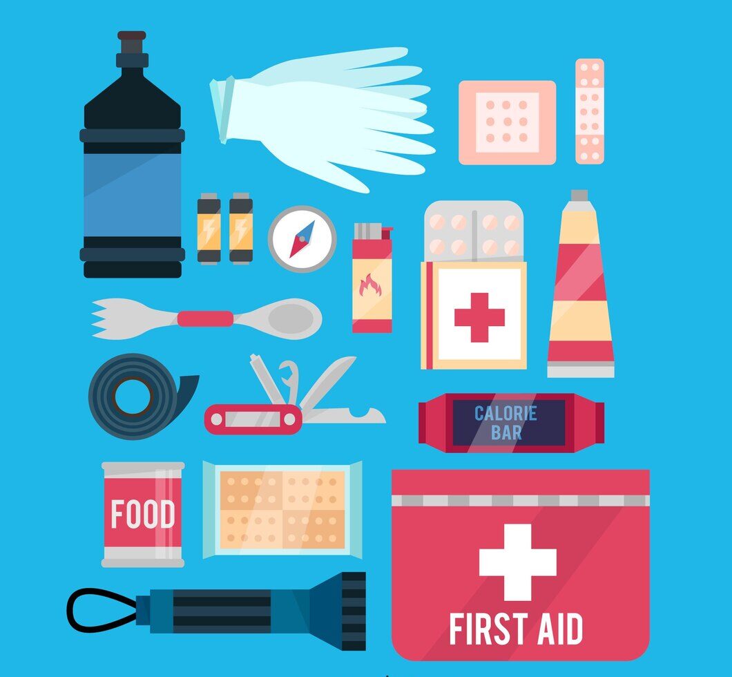 emergency survival kit with flat design 23 2147949462 e1749499269282