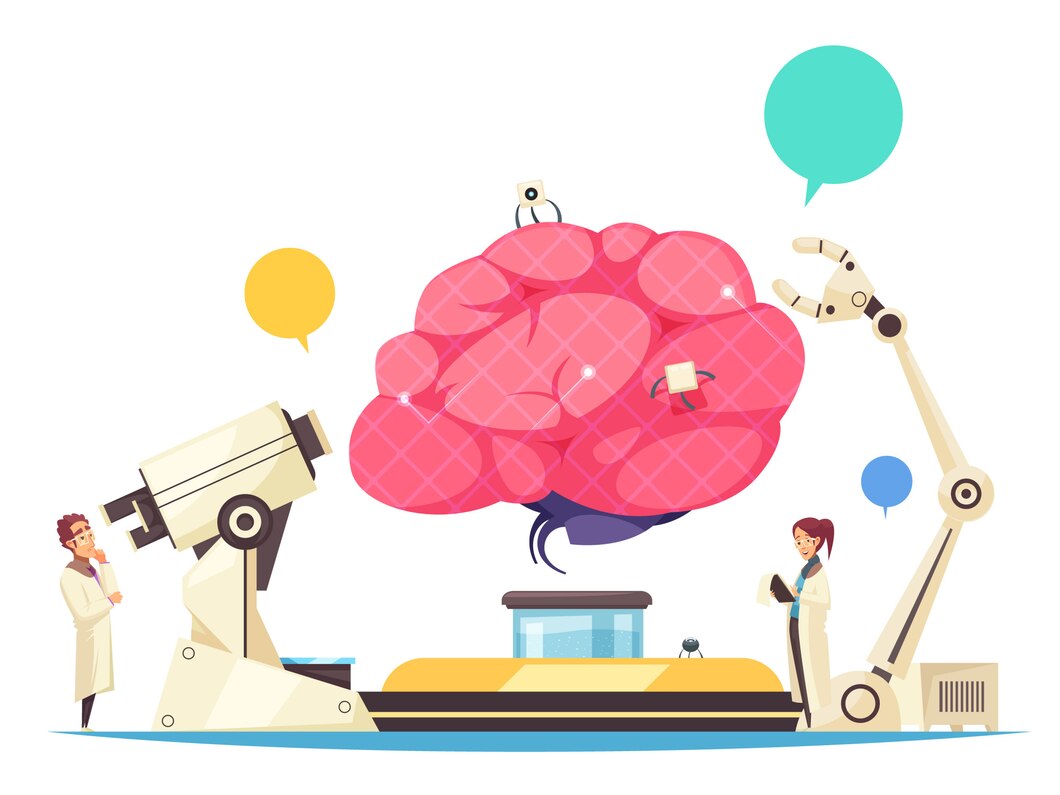 nanotechnologies concept with micro chip implanted human brain robotic arm surgical operation 1284 32952