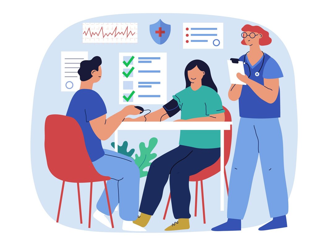 patient taking medical examination illustrated 23 2148850285