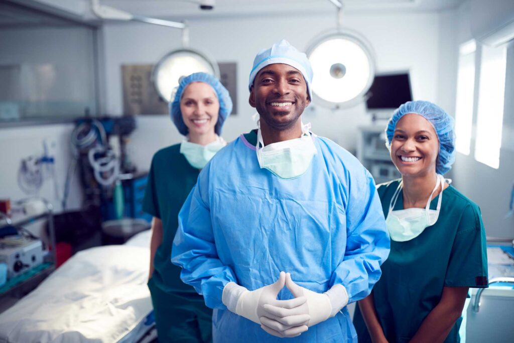 portrait of multi cultural surgical team standing 2023 11 27 04 53 47 utc