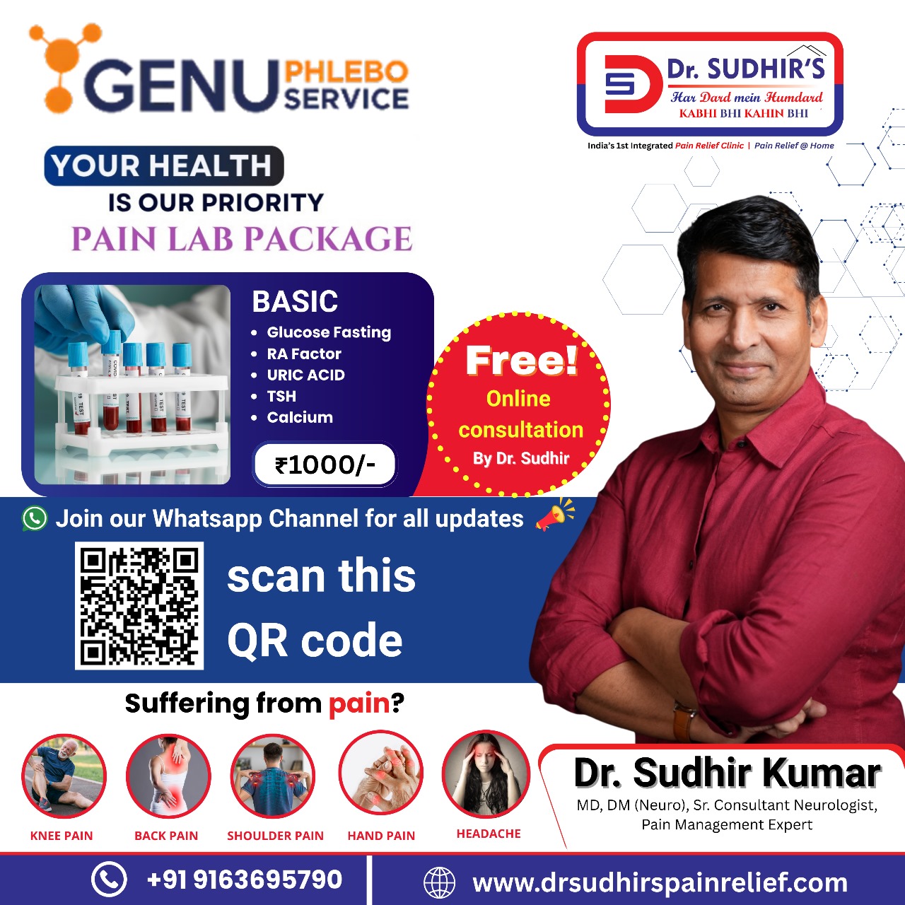 Introducing the PAIN LAB PACKAGE by GENU Phlebo Services – Your First Step Towards a Pain-Free Life!
