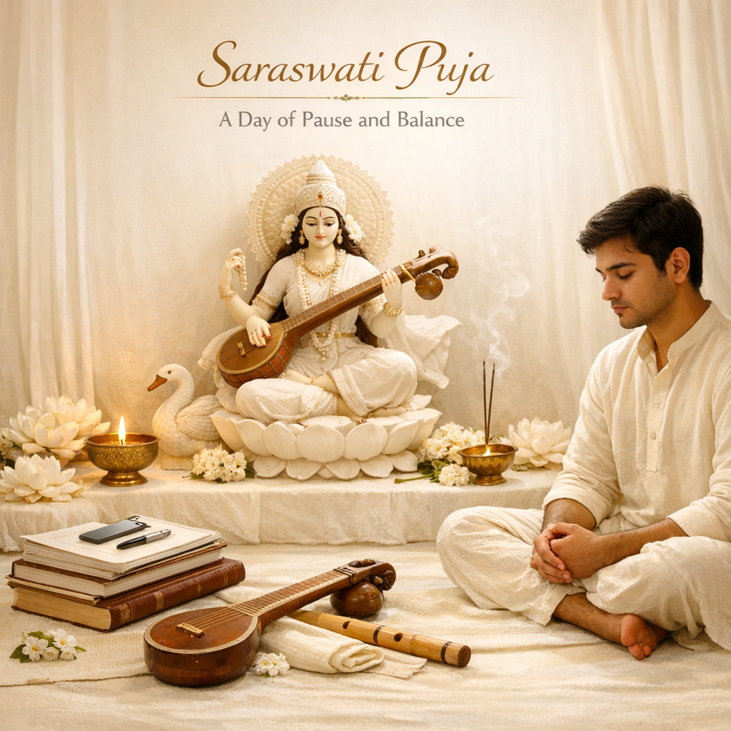 What Saraswati Puja Teaches Us About Balance Between Mind and Body